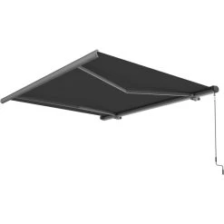 Store Banne Manuel 400x300cm LUXO Toile Polyester Grise - X-METAL -Nesling Magasin store banne manuel 400x300cm luxo toile polyester grise x metal 4