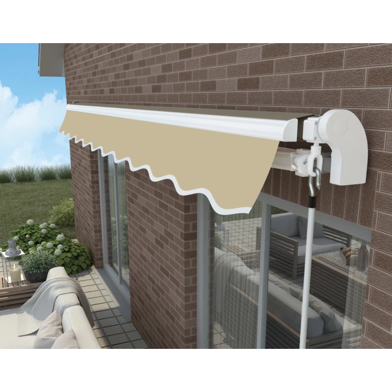 Store Banne Motorisé 350x250cm EASY Toile Polyester Beige - X-METAL 4 Store Banne Motorisé 350x250cm EASY Toile Polyester Beige - X-METAL – Image 2
