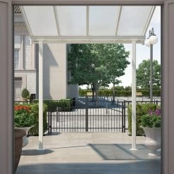 Toit De Terrasse 224x224cm En Aluminium Blanc Et Polycarbonate 6mm SIERRA - Canopia By Palram -Nesling Magasin toit de terrasse 224x224cm en aluminium blanc et polycarbonate 6mm sierra palram 3