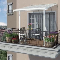 Toit De Terrasse 224x224cm En Aluminium Blanc Et Polycarbonate 6mm SIERRA - Canopia By Palram -Nesling Magasin toit de terrasse 224x224cm en aluminium blanc et polycarbonate 6mm sierra palram 4