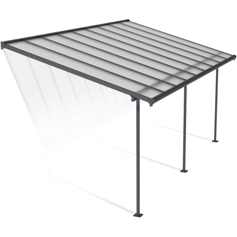 Toit De Terrasse 299x555cm En Aluminium Gris Et Polycarbonate 6mm SIERRA - Canopia By Palram 4 Toit De Terrasse 299x555cm En Aluminium Gris Et Polycarbonate 6mm SIERRA - Canopia By Palram – Image 2