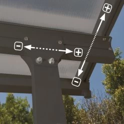 Toit De Terrasse 300x851cm En Aluminium Gris Et Polycarbonate 8mm FERIA - Canopia By Palram -Nesling Magasin toit de terrasse 300x851cm en aluminium gris et polycarbonate 8mm feria palram 4