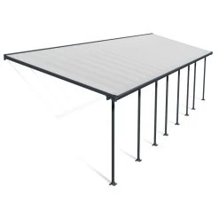Toit De Terrasse 300x1156cm En Aluminium Gris Et Polycarbonate 8mm FERIA - Canopia By Palram