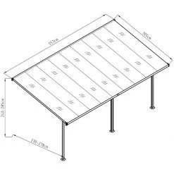 Toit De Terrasse Ajustable En Aluminium Laqué Blanc 3,05x5,57m X-METAL -Nesling Magasin toit de terrasse ajustable en aluminium laque blanc 305x557m x metal 2