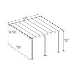 Toit De Terrasse En Aluminium Blanc 3x4,25m + PC 16mm Olympia - Palram - Canopia -Nesling Magasin toit de terrasse en aluminium blanc 3x425m pc 16mm olympia palram 3