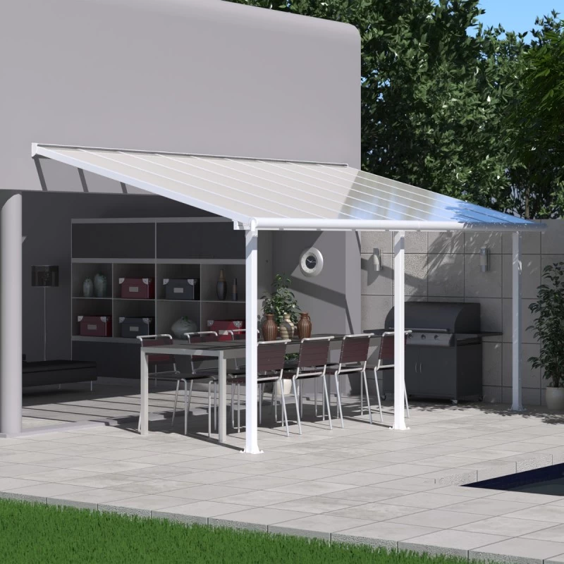 Toit De Terrasse En Aluminium Blanc 3x5,46m + PC 16mm Olympia - Palram - Canopia 3 Toit De Terrasse En Aluminium Blanc 3x5,46m + PC 16mm Olympia - Palram - Canopia