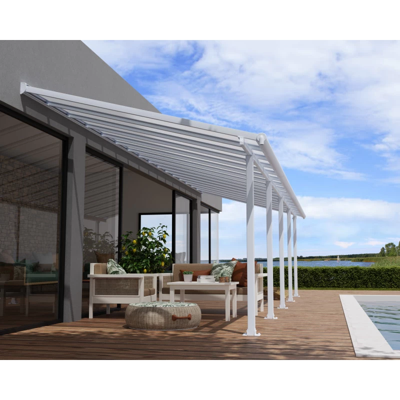 Toit De Terrasse En Aluminium Blanc 3x9,71m + PC 16mm Olympia - Palram - Canopia 3 Toit De Terrasse En Aluminium Blanc 3x9,71m + PC 16mm Olympia - Palram - Canopia