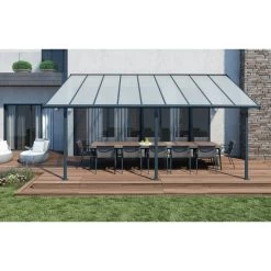 Toit De Terrasse En Aluminium Gris 3x5,46m + PC 16mm Olympia - Palram - Canopia 10 Toit De Terrasse En Aluminium Gris 3x5,46m + PC 16mm Olympia - Palram - Canopia -Nesling Magasin toit de terrasse en aluminium gris 3x546m pc 16mm olympia palram 2