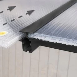 Toit De Terrasse En Aluminium Gris 3x9,15m + PC 16mm Olympia - Palram - Canopia -Nesling Magasin toit de terrasse en aluminium gris 3x915m pc 16mm olympia palram 5