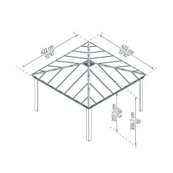 Tonnelle De Jardin En Alu Et Polycarbonate 422x422cm Dallas – Canopia By Palram -Nesling Magasin tonnelle de jardin en alu et polycarbonate 14x14 ft dallas canopia 2