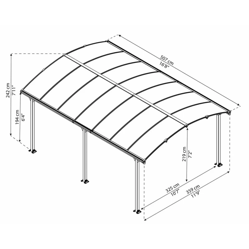 Tonnelle De Jardin En Alu Et Polycarbonate Tucson™ 5000 – Canopia 5 Tonnelle De Jardin En Alu Et Polycarbonate Tucson™ 5000 – Canopia – Image 3