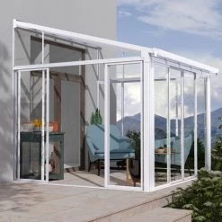Véranda 300x305cm En Aluminium Blanc Et Polycarbonate 8mm Sanremo - Canopia By Palram -Nesling Magasin veranda 300x425cm en aluminium blanc et polycarbonate 8mm sanremo palram canopia 3